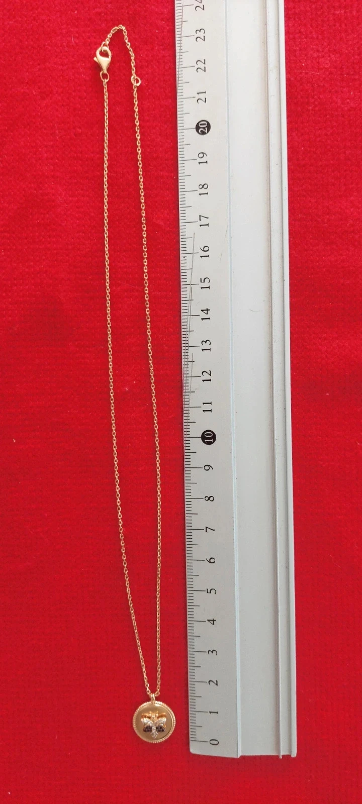 Collier Médaille Abeille Doré & Strass Éclatants (Noir/Blanc) - 4.44g – photo 5
